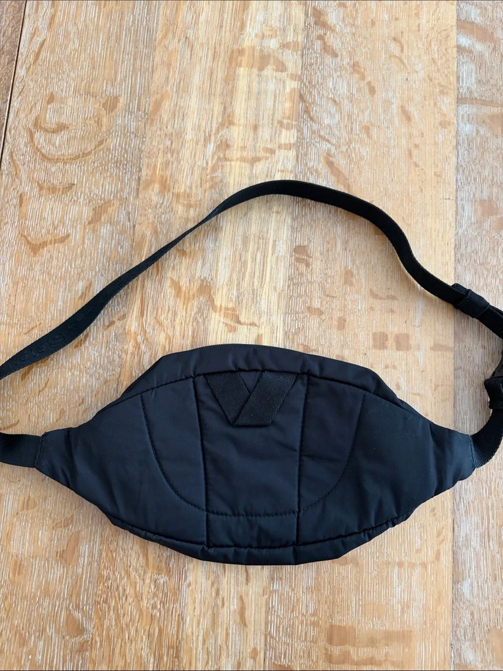 adidas Black Waist Bag with White Three Stripes